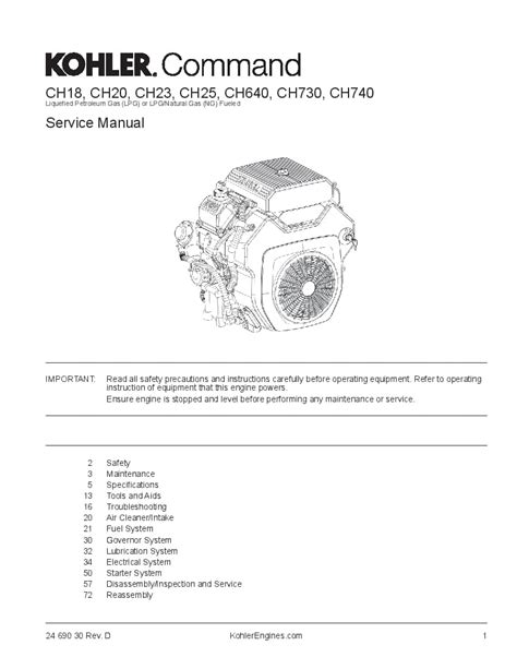 CH18, CH20, CH23, CH25, CH640, CH730, CH740 Service。